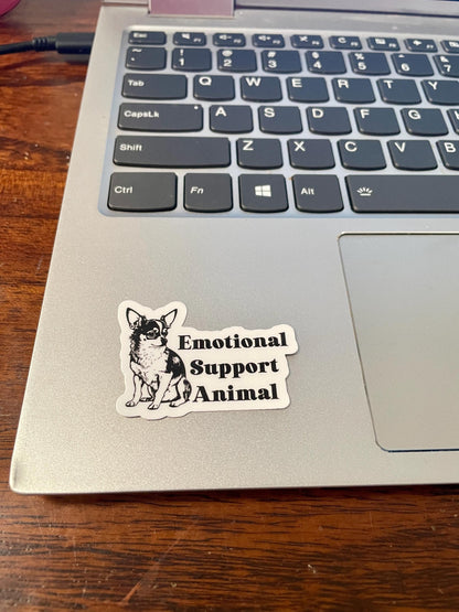 Emotional Support Animal Chihuahua Dog Vinyl Sticker