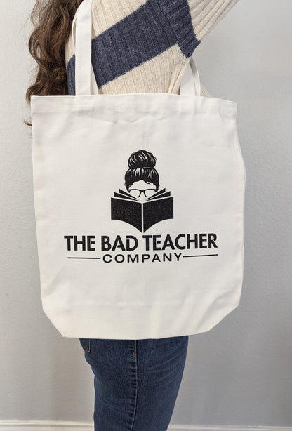 The Bad Teacher Co. Black Glitter Canvas Tote Bag