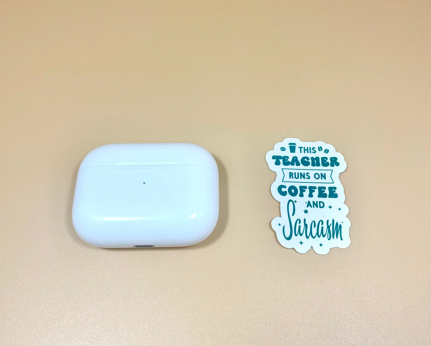 Coffee & Sarcasm Teacher Vinyl Sticker
