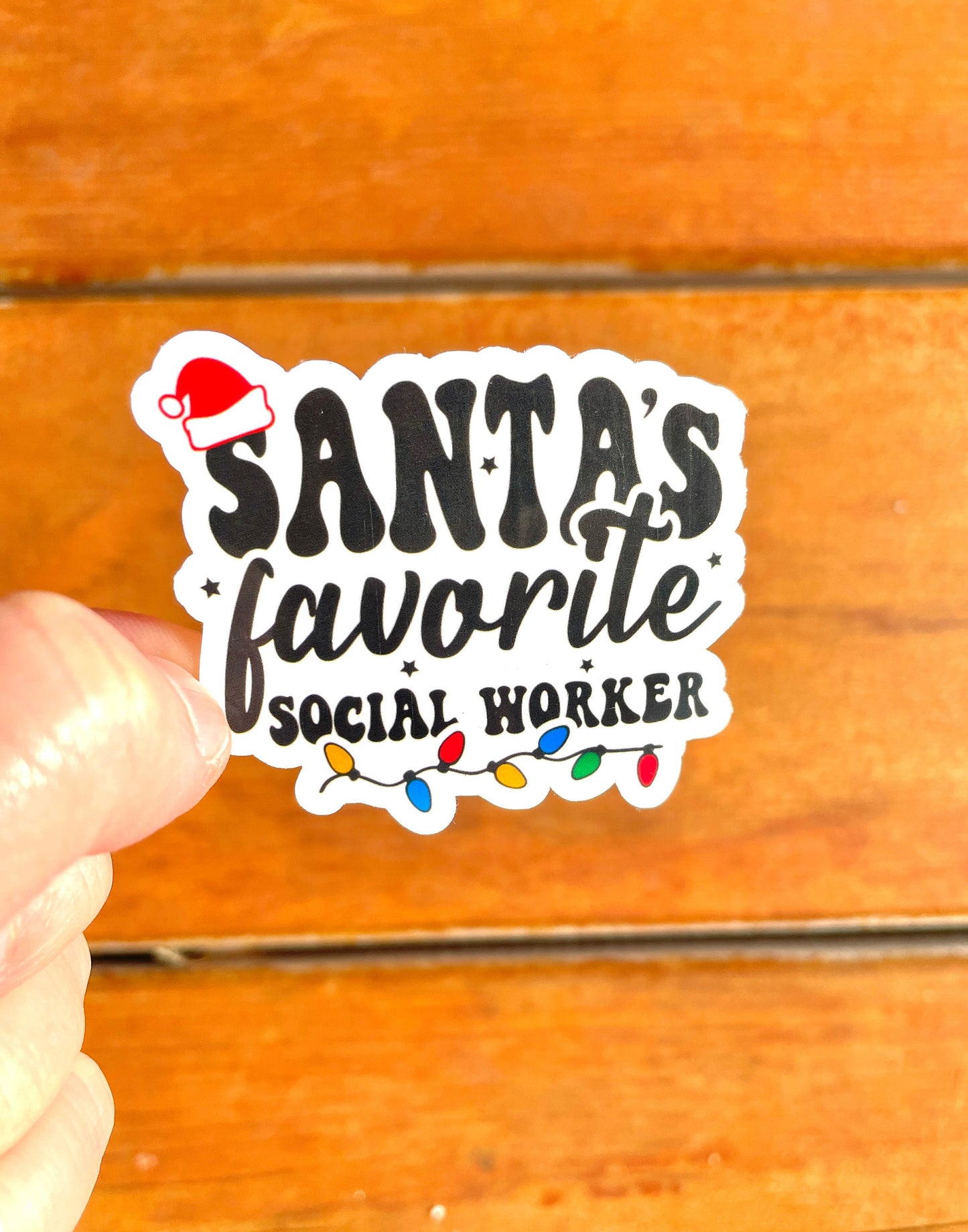 Santa's Favorite Social Worker Vinyl Sticker|Christmas Sticker